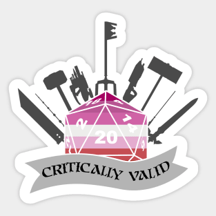 Critically Valid: Lesbian Pride Sticker